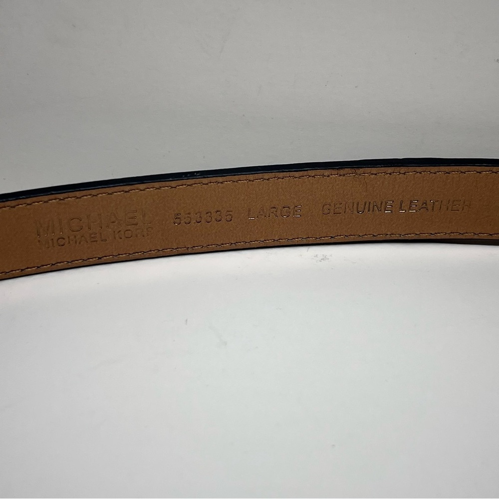 MICHAEL MICHAEL KORS BELT Size Large Black Leather with Gold Hardware (NWOT) - Picture 3 of 7